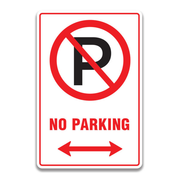 NO PARKING SIGN ARROW