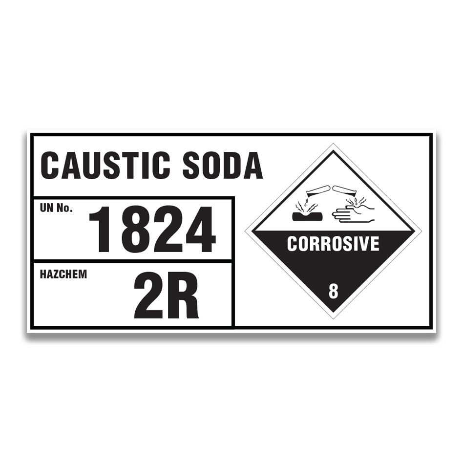 CAUSTIC SODA SIGNS AND LABELS